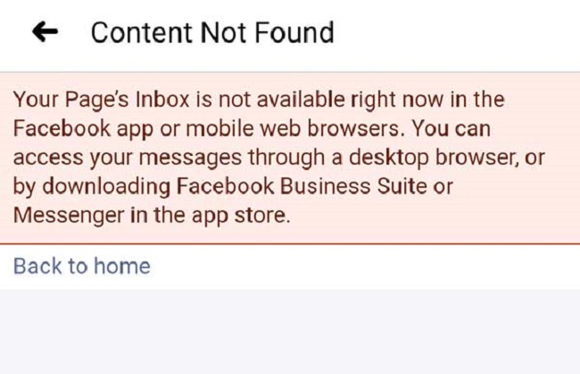 Content Not Available on Facebook